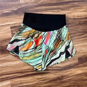 Free People Movement Carpe Diem Rare Marble-Print Shorts